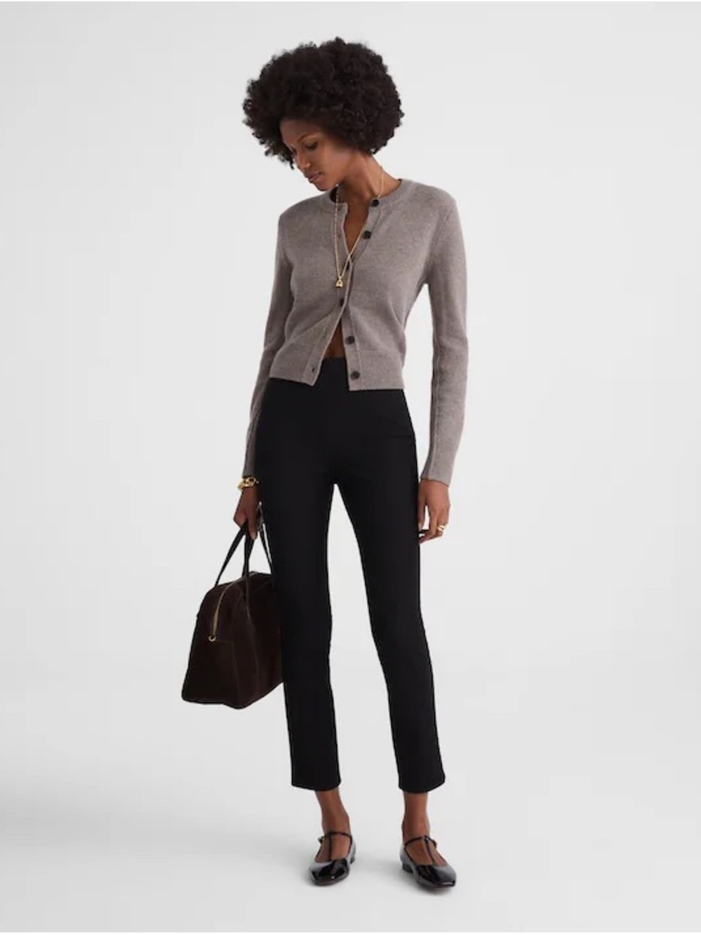 Madewell High-Rise Slim Crop Pants Black Tailored Ankle Work Pant NY257